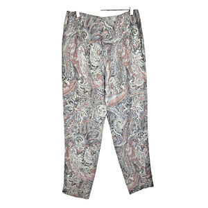Dana Buchman Silk Linen Blend Dress Pants Women's Size 8 Pastel Paisley Pink